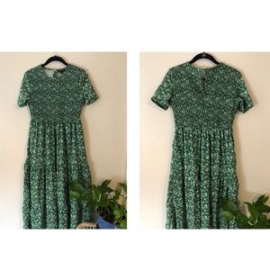long green floral flowy dress